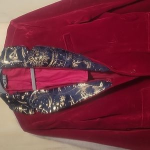Vintage Red Velvet Blazer sz M